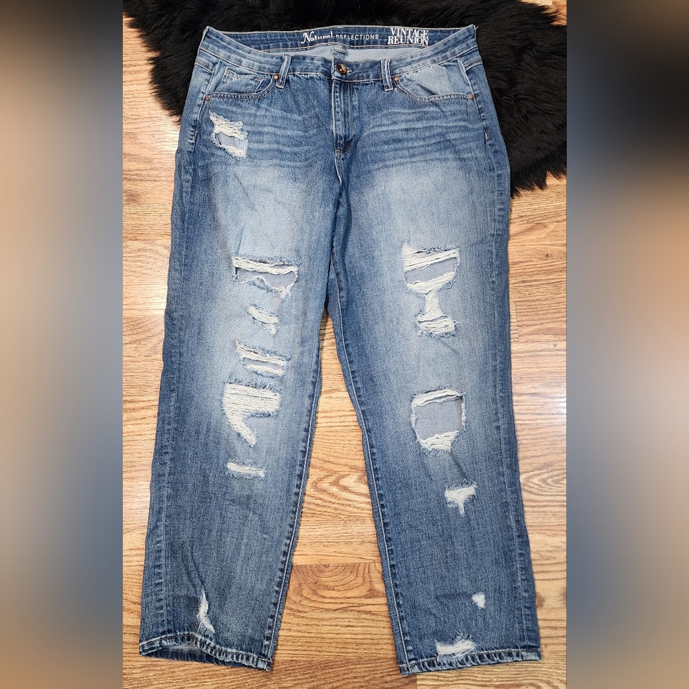 NWOT! 🔥Boho🔥 Vintage Reunion Distressed Jeans Women's Plus Size 18